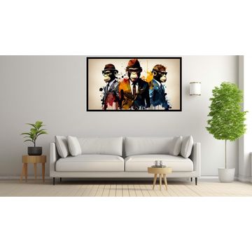 Canvas Wall Art - 3 Wise Mokeys - B1001 [120 x 80 cm]