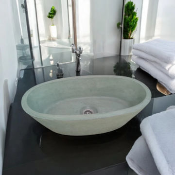 Calypso Green Bespoke Concrete Basin 56x29.5x15cm