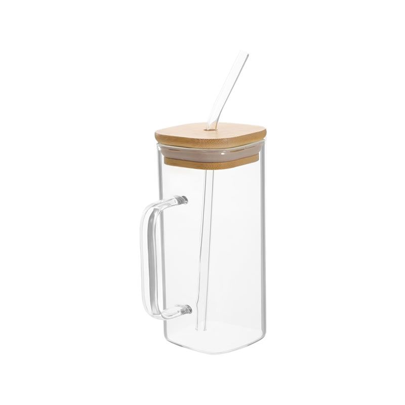 Transparent Square Glass Mug - 350ml