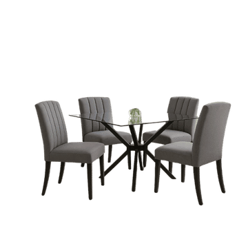 Innofurn-Glass Dining Table Set