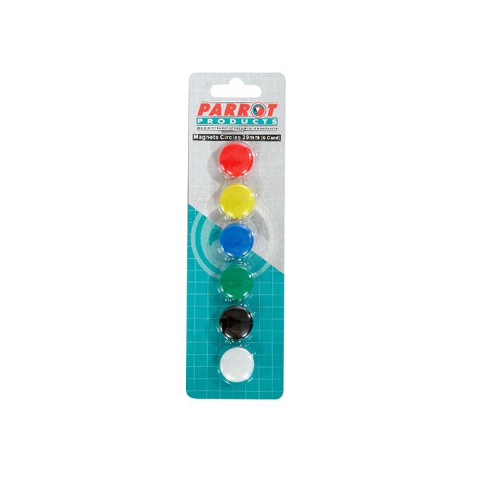 Circular Magnets (6 Per Card - Assorted - Size: 20mm)