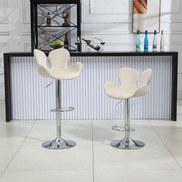KC Furn-Rosey Bar Chairs (Beige set of 2)