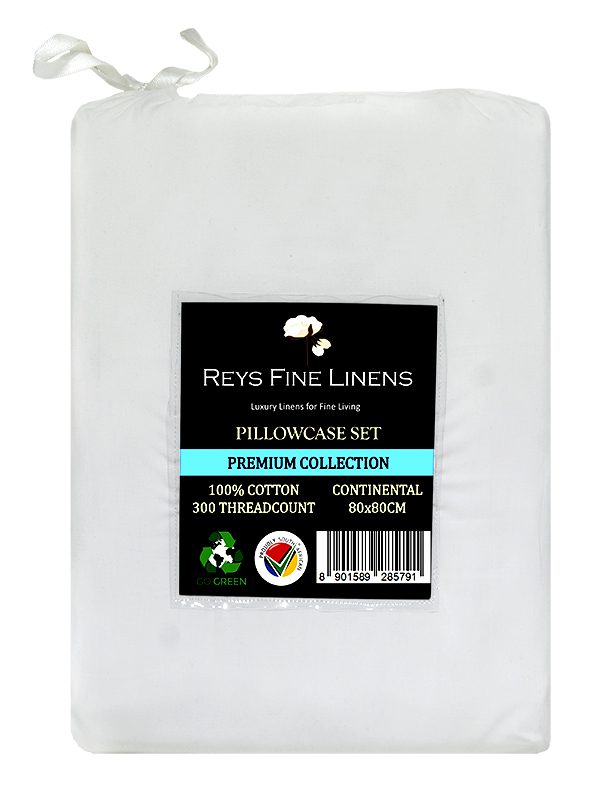 Rey's Fine Linen - Premium Collection - Oxford Jet Black Satin Stitch Pillow Cover Set-Continental-Optical White-30 Set
