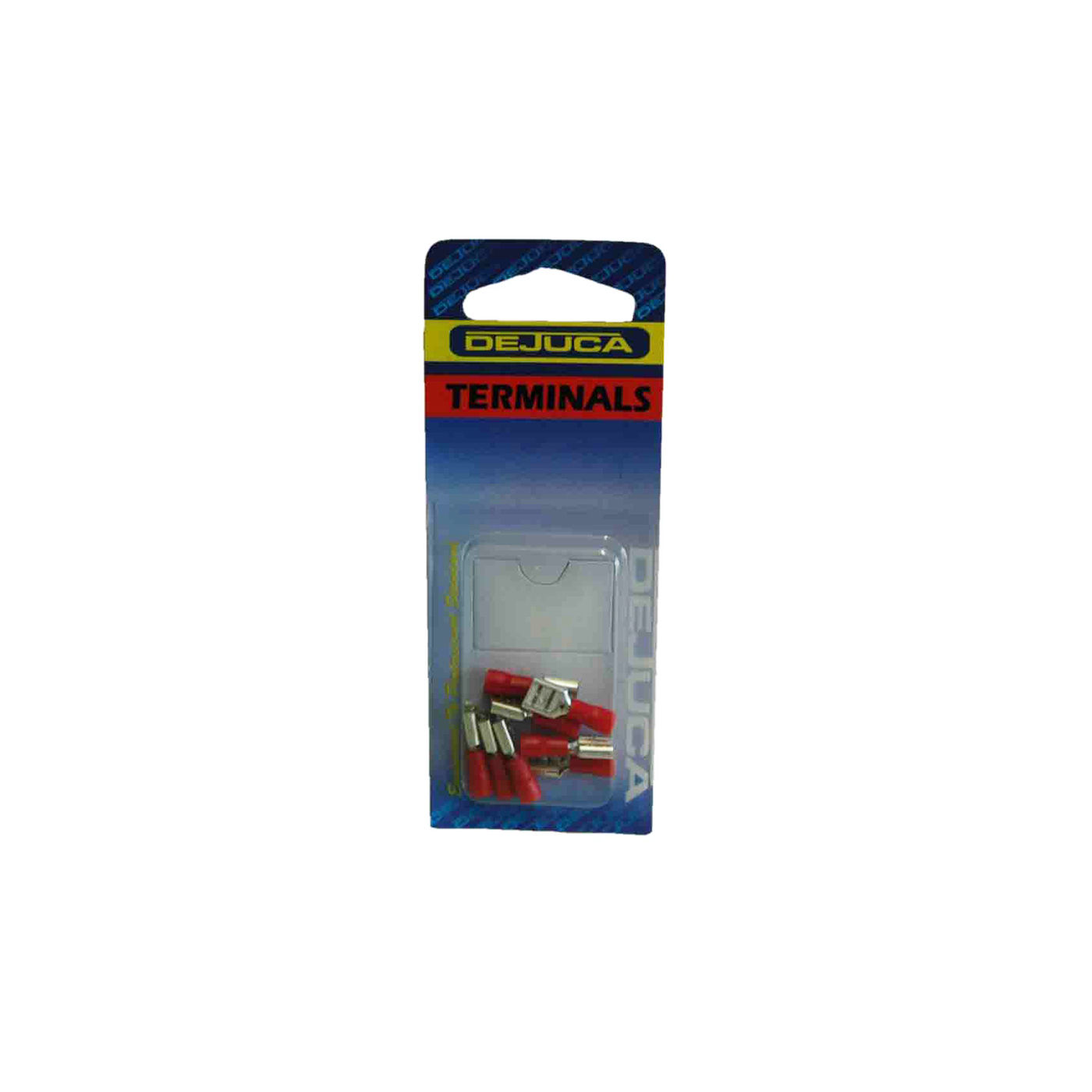 Dejuca - Terminal - Disconnect - Red - Female - 6.4mm - 8/Card - 6 Pack