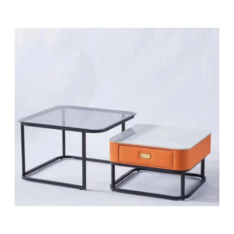Edwina Nesting Coffee Table -Orange/Black