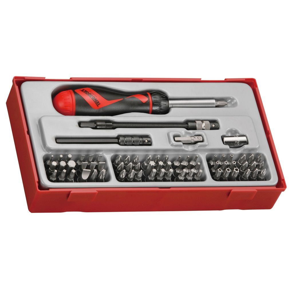 74PC Ratcheting Bits Driver Tray