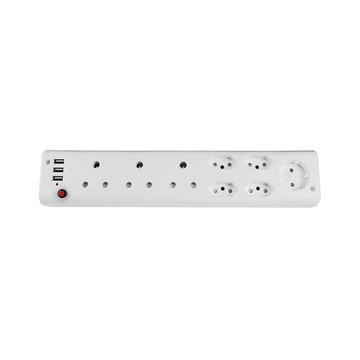Multiplug 3x 16A Sa & 4x Euro & 1x Schuck Extender C/W 3x USB 1A