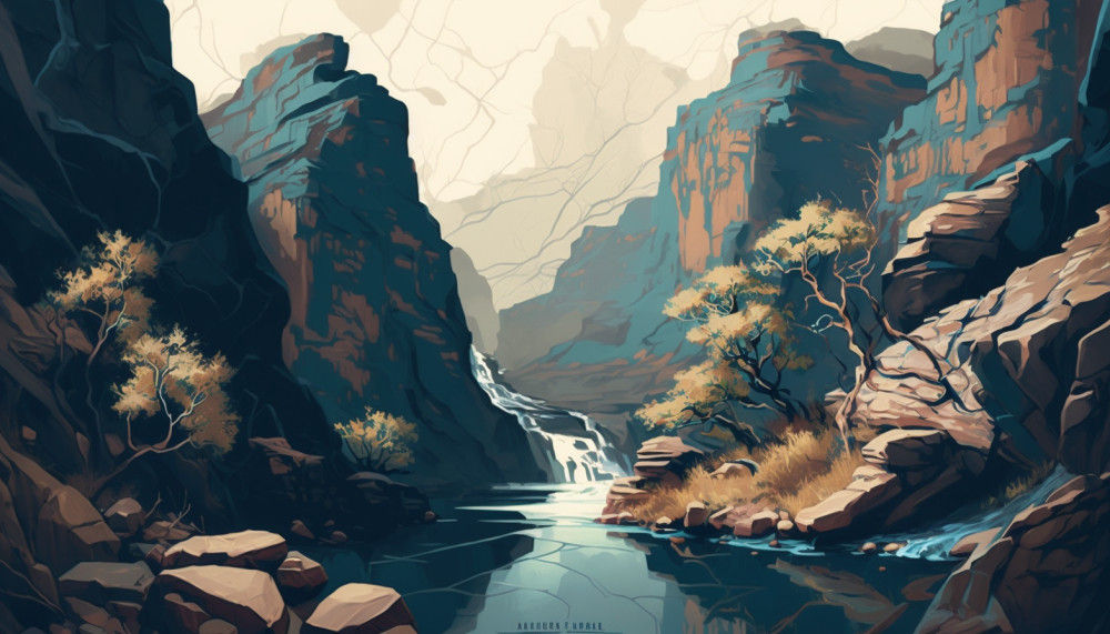 Canvas Wall Art - Canvas Wall Art –Blyde River Canyon Abstract - B1106 - [120 x 80 cm]