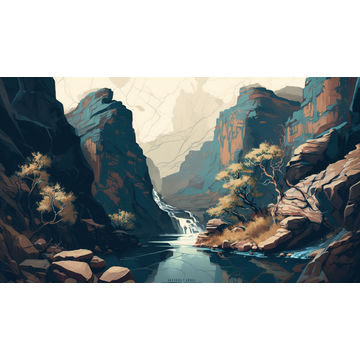 Canvas Wall Art - Canvas Wall Art –Blyde River Canyon Abstract - B1106 - [120 x 80 cm]
