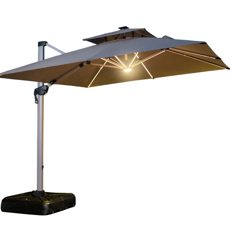 Shayd -3m Sky Outdoor Cantilever Umbrella With Light - Beige
