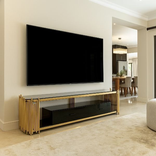 KC FURN – Aris Gold TV Stand With 2 Drawers
