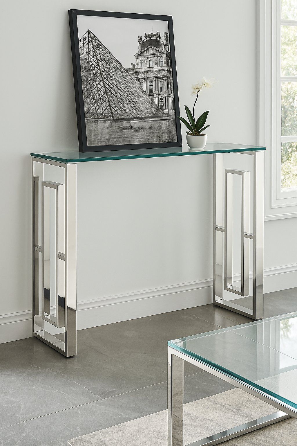 EFURN- Glacia Console Silver