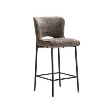 Vividitto - Martini Fabric Kitchen Stool - Grey