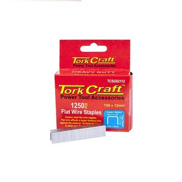 Tork Craft - Flat Wire Staple 16G x 10.6mm x 12mm T50 1250Piece - 2 Pack