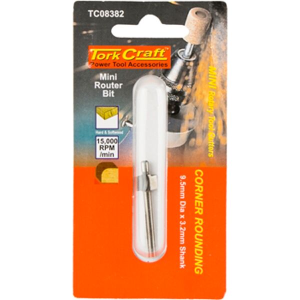 Mini Router Bit 9.5Mm Corner Rounding 3.2Mm Shank