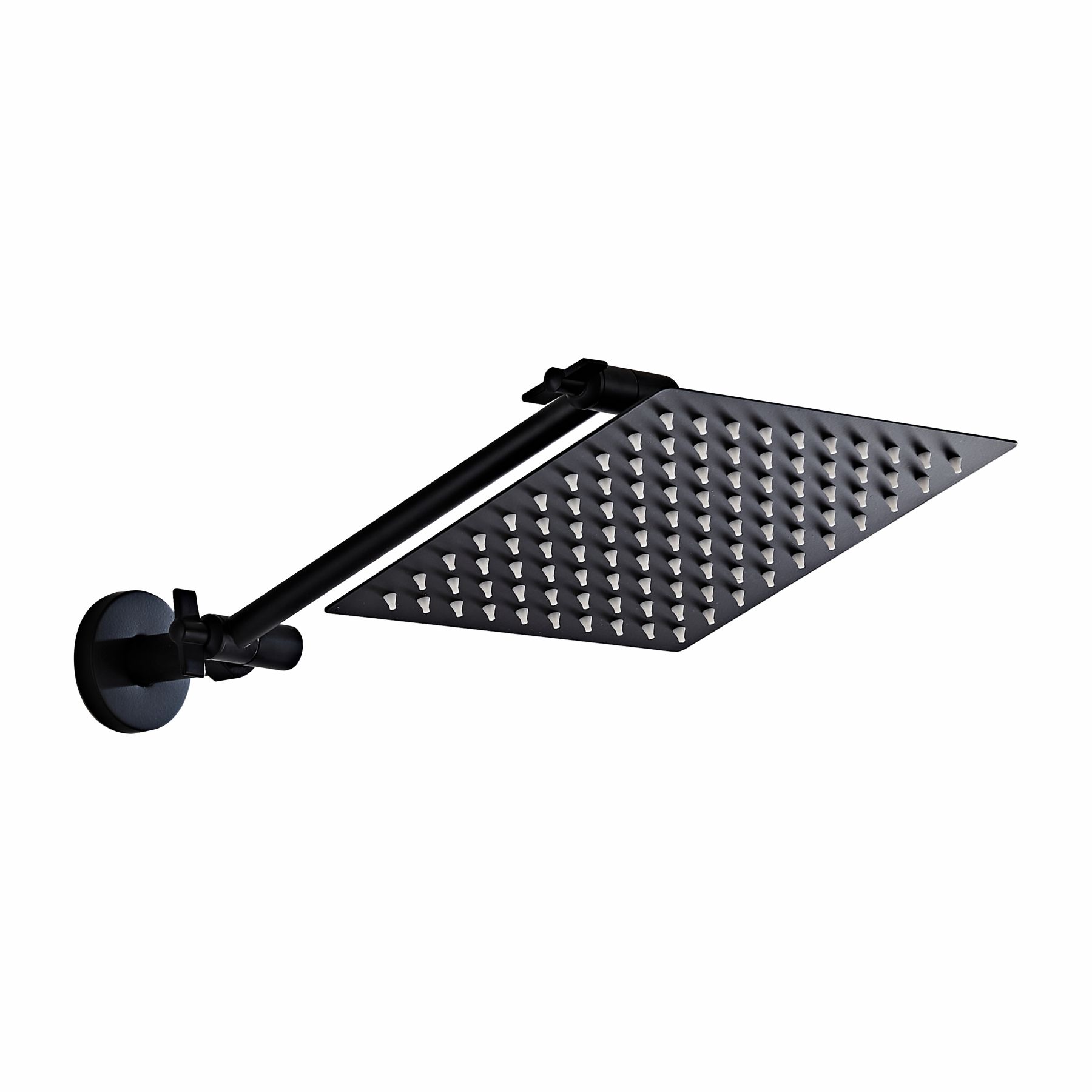 Black Shower Head  With Ajustable with Shower Arm  Knit A8SB