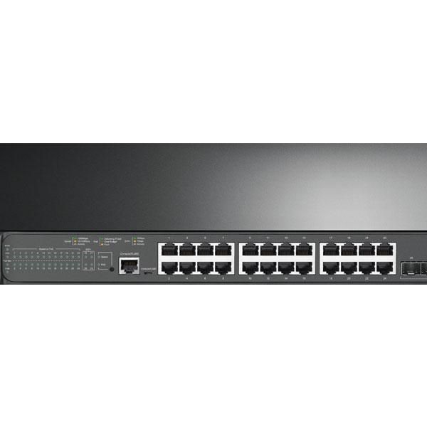 Tp-Link Tl-Sg3428Xmp Jetstream 24-Port Gigabit And 4-Port 10Ge Sfp+ L2+ Managed Switch With 24-Port Poe+
