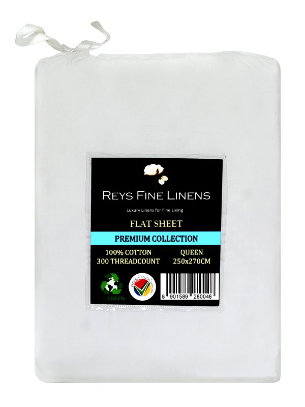 Rey's Fine Linen - Premium Collection - Flat Sheet-Queen-06 Pack