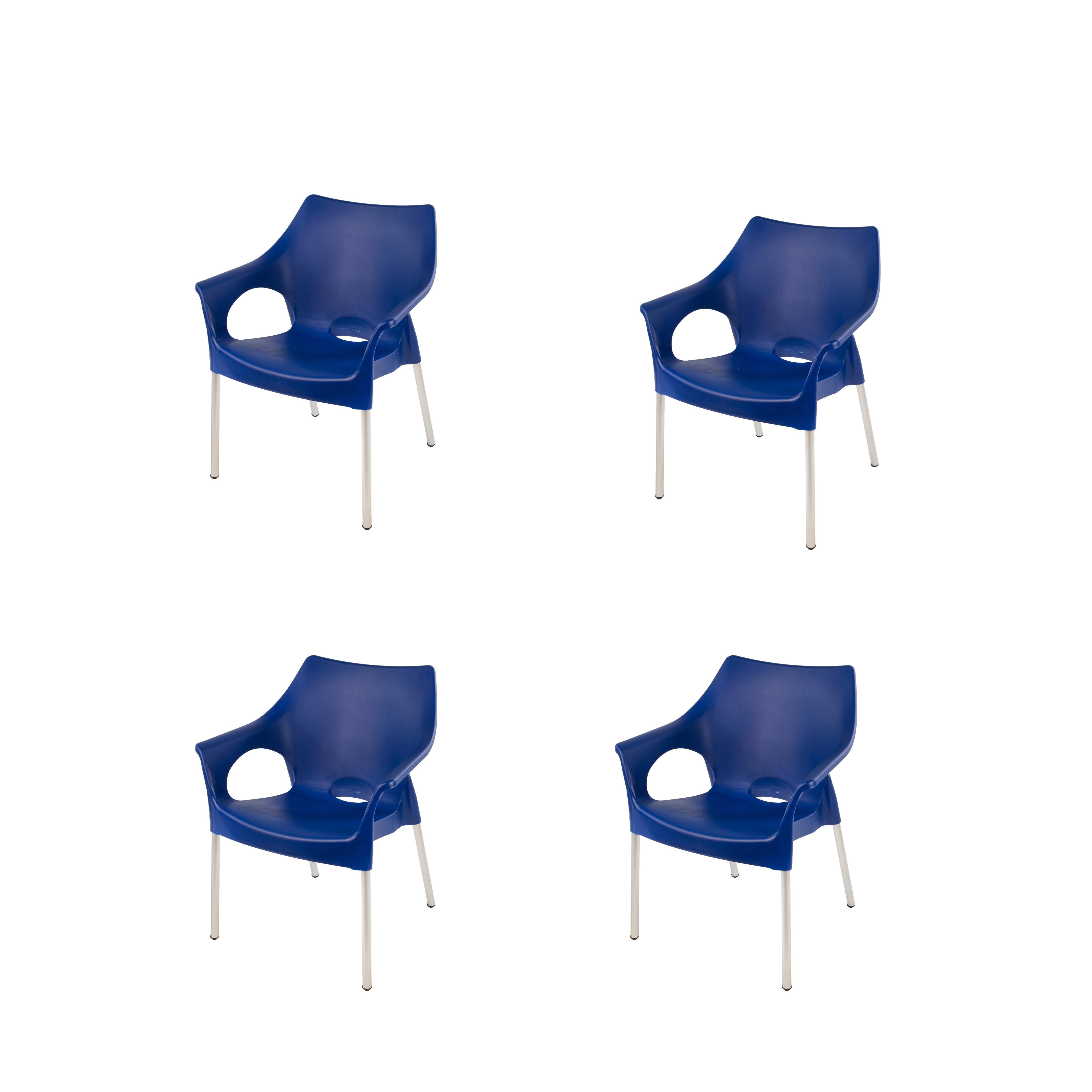 Dublin Café Chair/Patio Chair/ Garden Chair / Stacking Chair - RED - Set of 4
