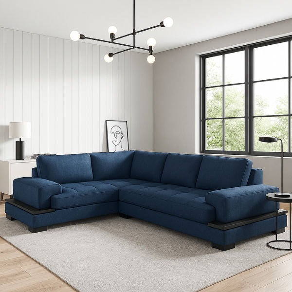Chanel L Shape Corner Sofa -SD Blue