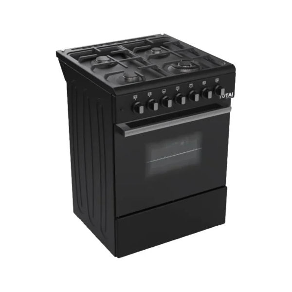 TOTAI 60×60 4 BURNER GAS STOVE WITH ELECTRIC OVEN MATT BLACK