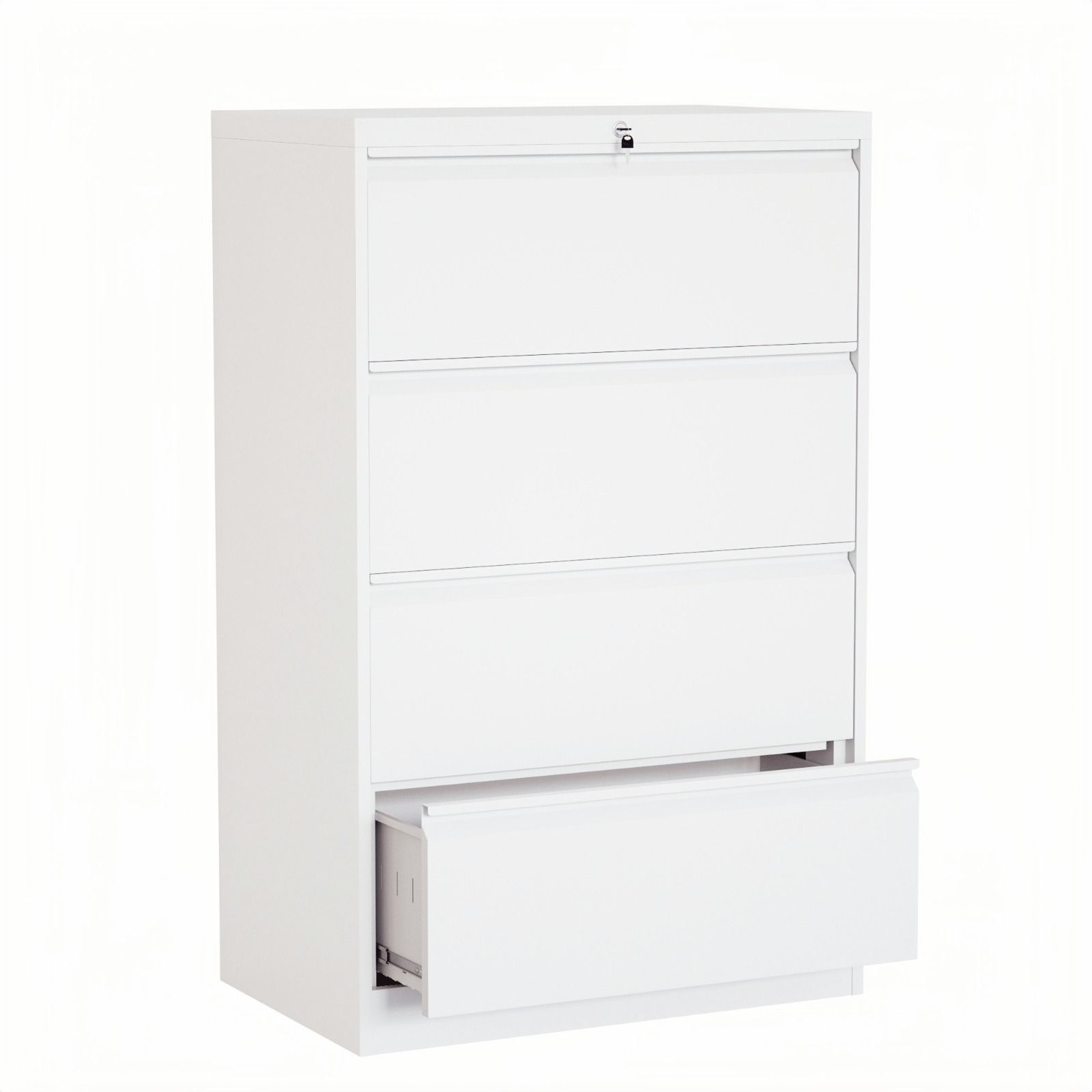 Steel Lateral Vertical 4 Drawer Filing Swanneck With Lock