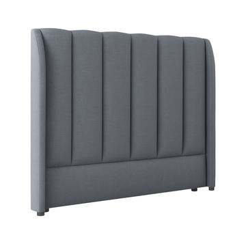 Celestia Upholstered Wingback Headboard Double Graphite