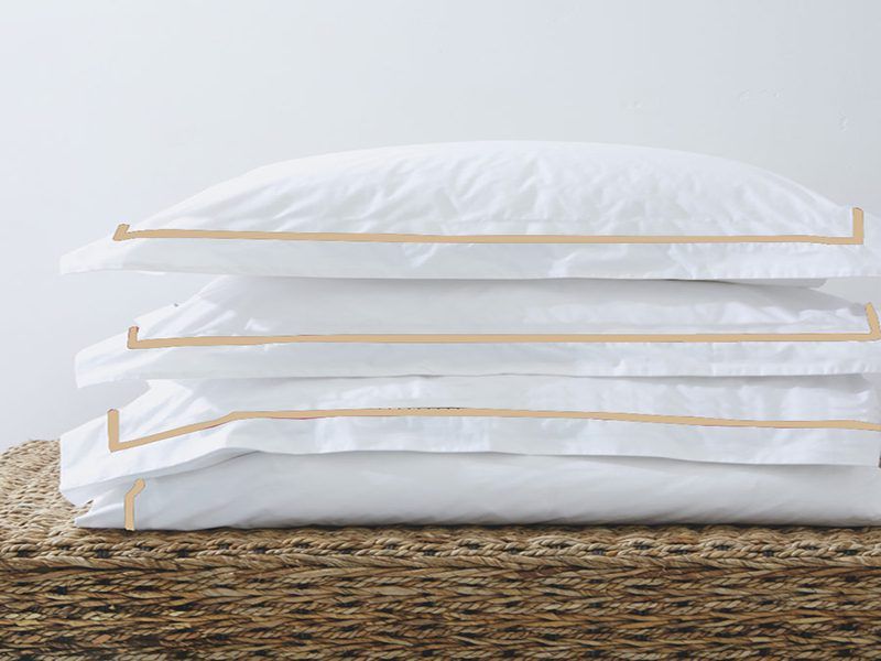 Rey's Fine Linen - Egyptian Collection - Oxford Satin Stitch Duvet Cover -Cream Bulee-Three Quater(06 Set)
