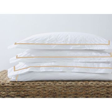 Rey's Fine Linen - Egyptian Collection - Oxford Satin Stitch Duvet Cover -Cream Bulee-Three Quater(06 Set)