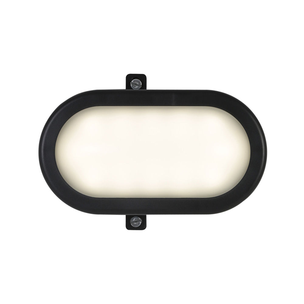 Eurolux - LED - Oval - Bulk Head - 172mm - 1x6w - Black - 2 Pack