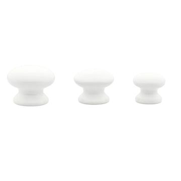 Pack of 10 x Porcelain Knob, White, 38mm