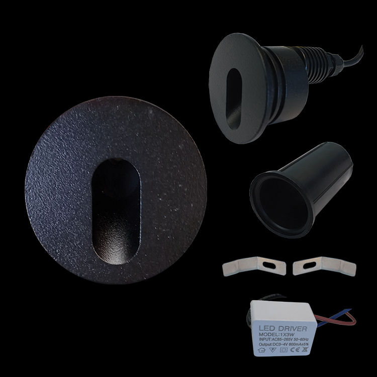 230v 2W LED SMD Round Recesd Step Light
