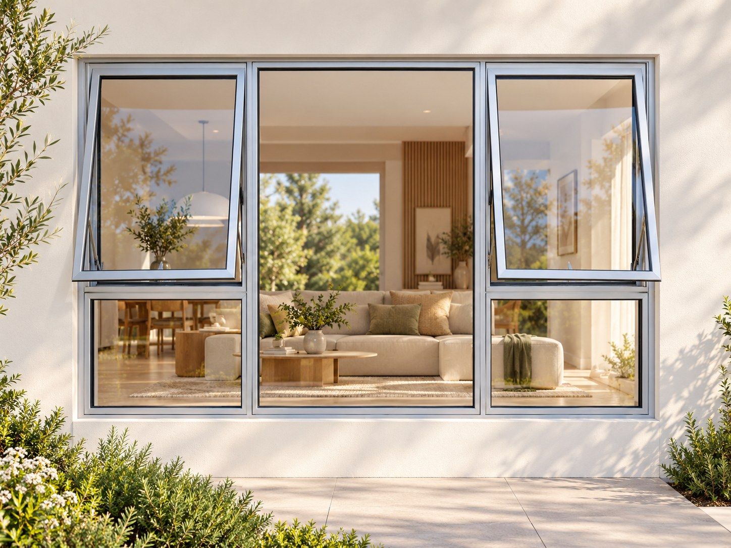 Kenzo Premium Top-Hung Aluminium Window - Silver, 2100 900 mm, Two ...