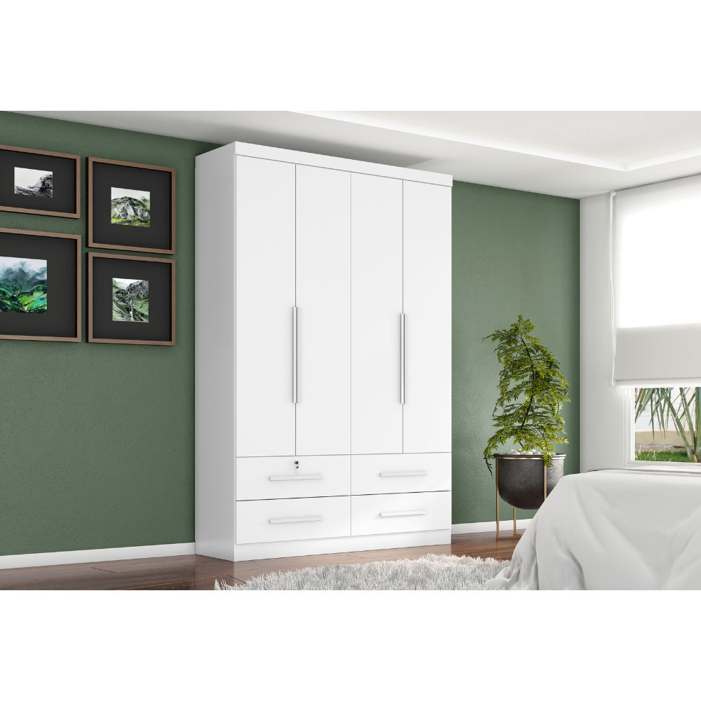 Maximus Plus 4-Door Wardrobe White