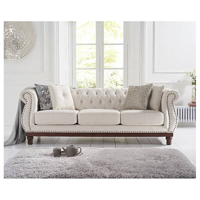 Mira 3 Seater Sofa -Light Grey -Linen