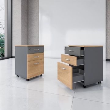 QandAHome 3 Drawer Office Mobile Pedestal