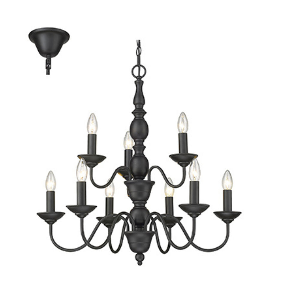 9LT Chandelier Black E14 9x40w