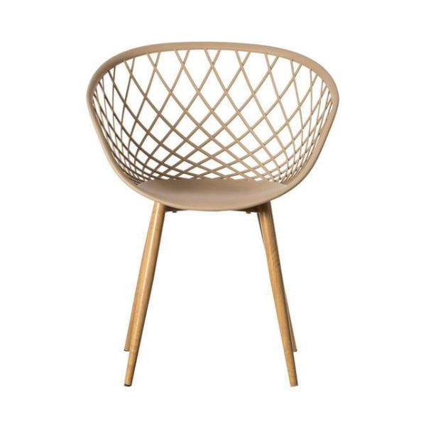 Beige Stylish bed Patio Chair with Wooden Legs Outdoor Furniture