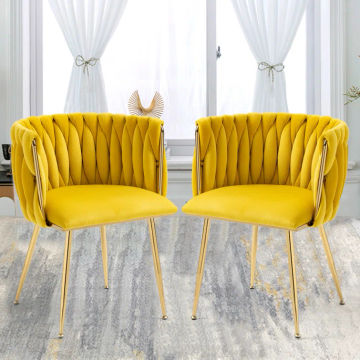 KC FURN- Wide Barrel Arm Chair Set of 2 (Mustard)