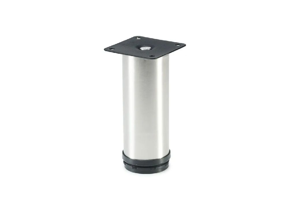 Round Leg, Eco, Adjustable, H120mm, Stainless Steel (4 Pack) BY WOODLY
