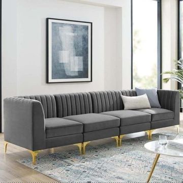 OPULENT GOLD  LEG VELVET SOFA
