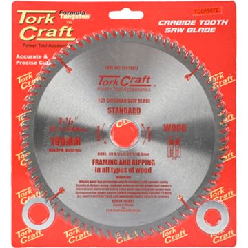 Blade Tct 190 X 72T 30/ General Purpose Cross Cut Smooth