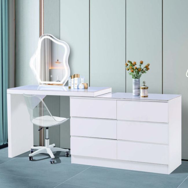 QandAHome-Sanity Dressing Table with LED Mirror