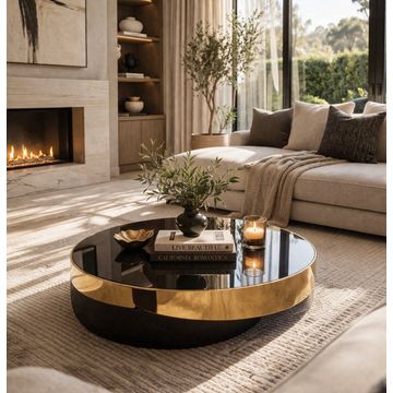 EFURN- Aurora Black & Gold Coffee Table