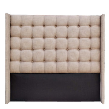 Nu Dekor - Benno Button Winged Headboard - Queen - Beige