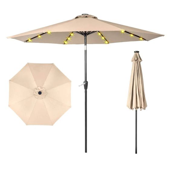 DecorMama Outdoor Patio Table Umbrella with LED Light