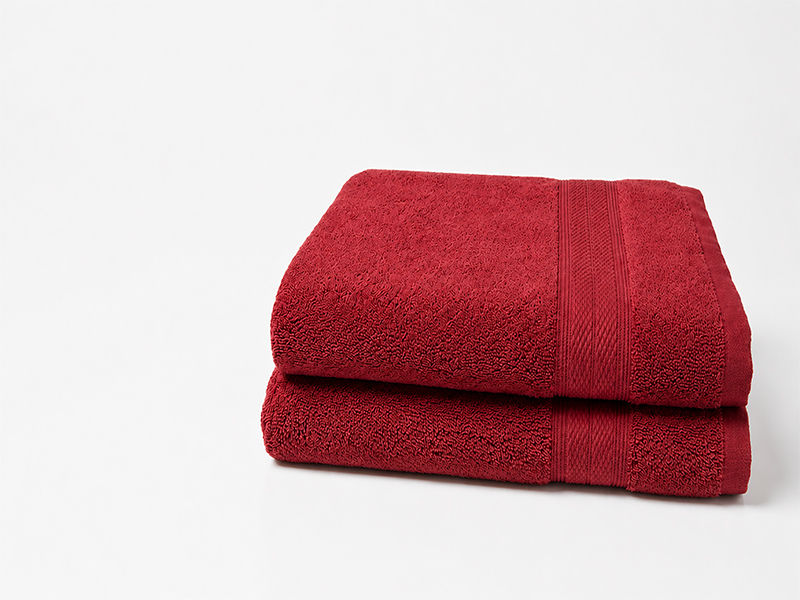 Plush 450GSM 70x130cms Bath Towels - Red pear (2Pc Pack)