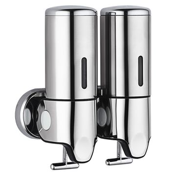 Wall Mount Twin Shampoo Soap Dispenser Set