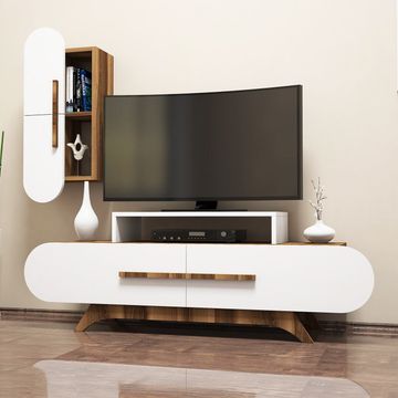 TV Unit Rose S - Walnut, White