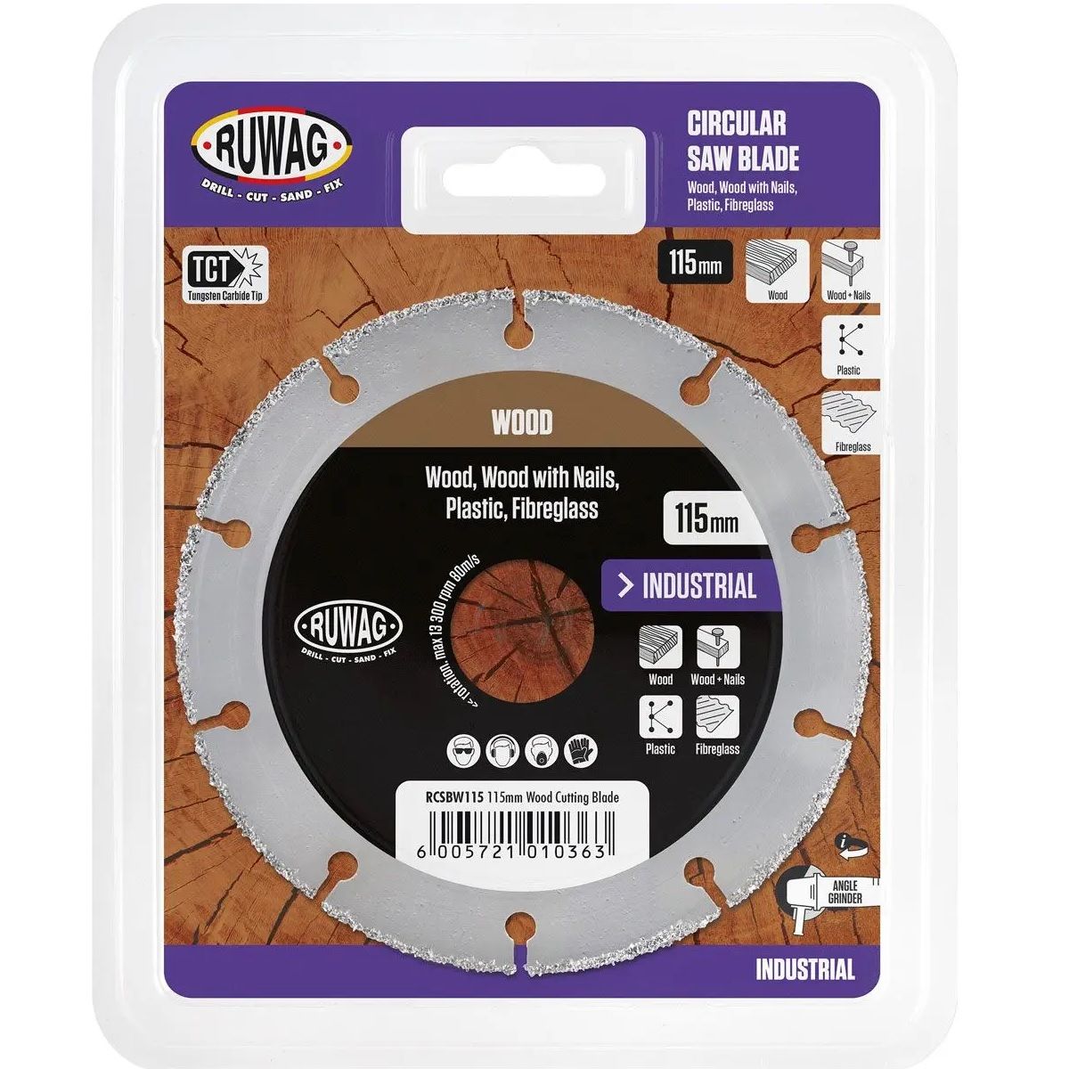 Circular Saw Blade, Wood Cutting for Angle Grinder, 115mm x 1mm BY WOODLY